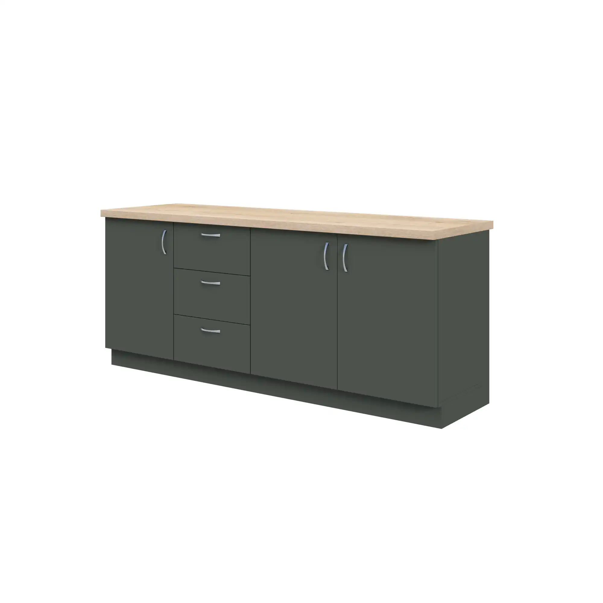 Кухонна тумба 2000×600×870 для офісу у палітрі Антрацит та Аліканте FLEX PRIDE
