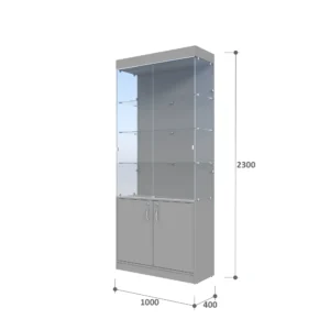 Скляна торгова вітрина з тумбою 1000x400x2300 розміри
