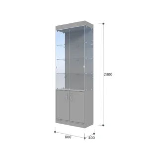 Скляна торгова вітрина з тумбою 800x400x2300 розміри