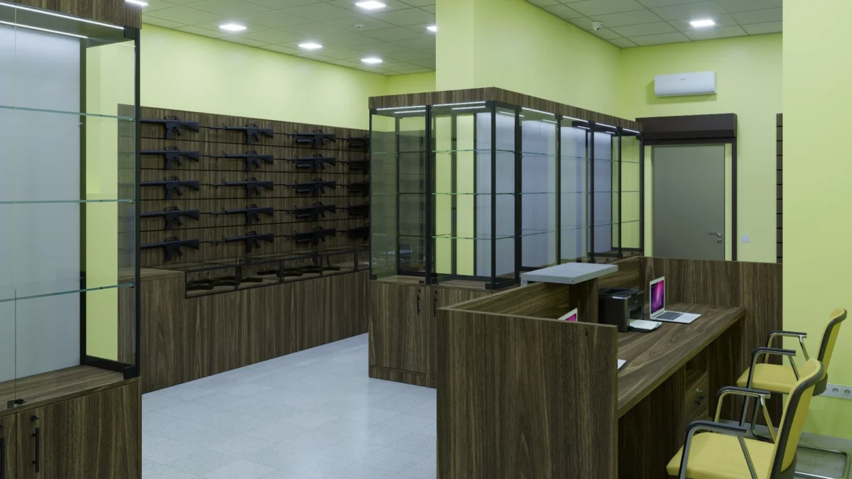 Меблі для магазину зброї і тактичного спорядження 90 м² FLEX PRIDE