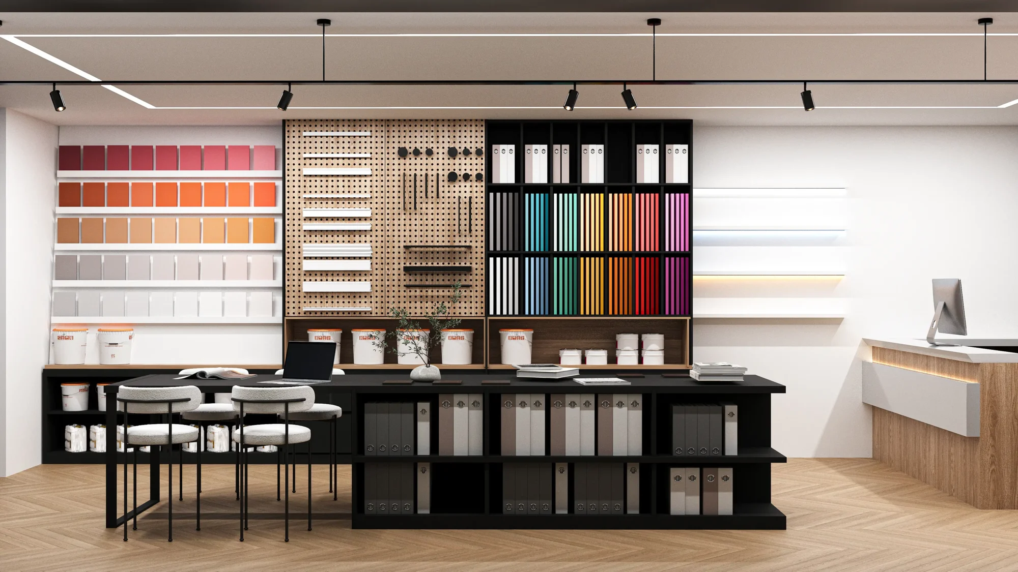 Меблі для шоуруму фарби 50 м² FLEX PRIDE