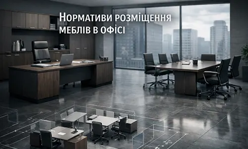 Нормативи розміщення меблів в офісі — норми площі та відстаней | FLEX PRIDE