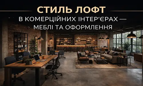 Стиль лофт в комерційних інтер'єрах — меблі та оформлення | FLEX PRIDE