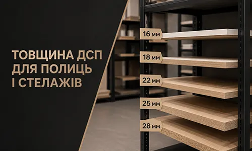 Товщина ДСП для полиць і стелажів — стандарти 16, 18, 22 мм від FLEX PRIDE