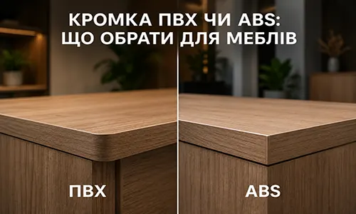 Кромка ПВХ vs ABS — порівняння на торці ЛДСП FLEX PRIDE