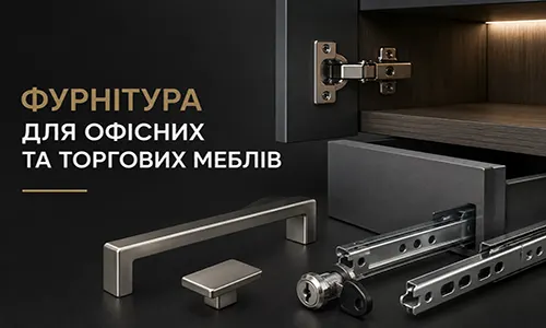 Європейська фурнітура для офісних та торгових меблів FLEX PRIDE